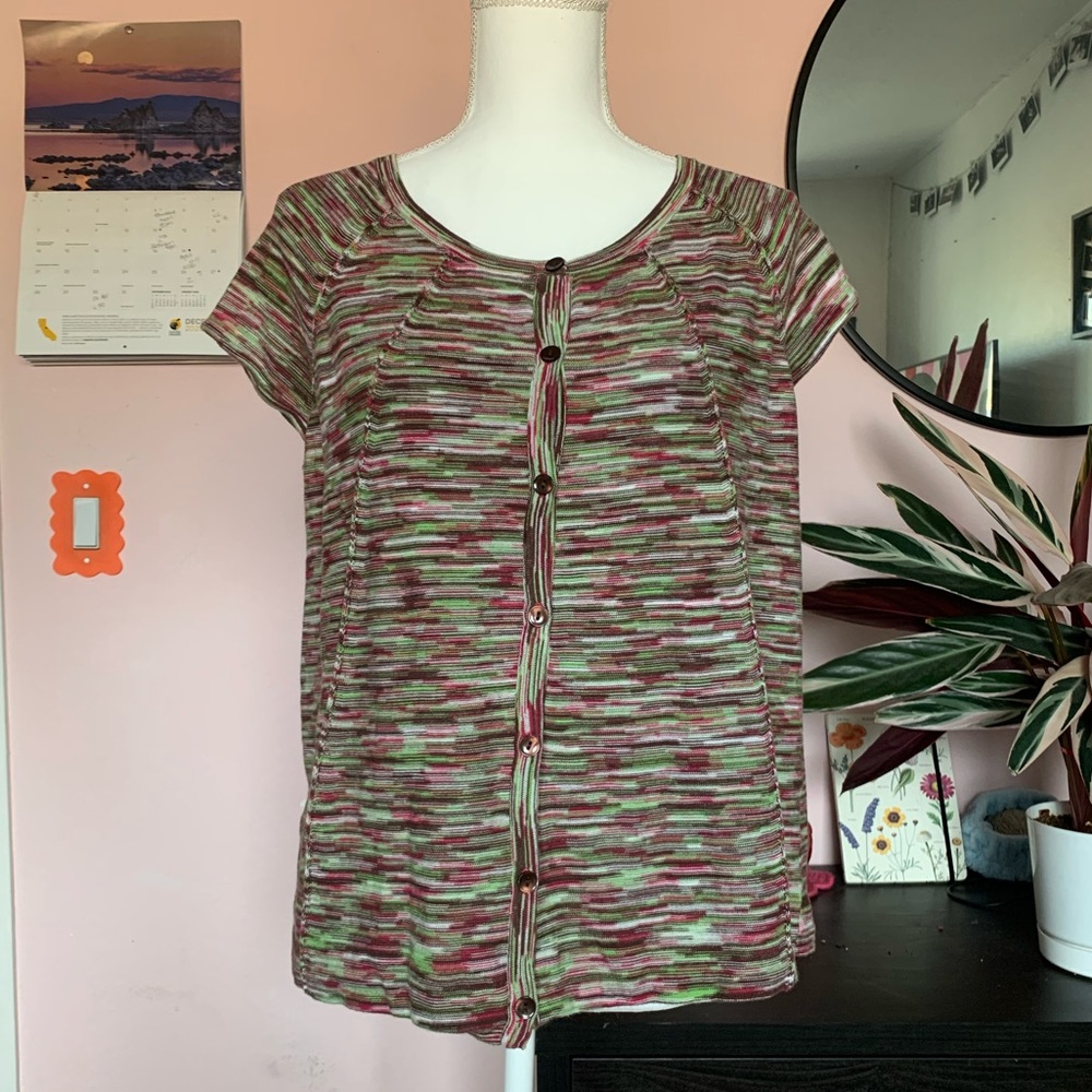 Jones New York Cotton Short Sleeve Cardigan